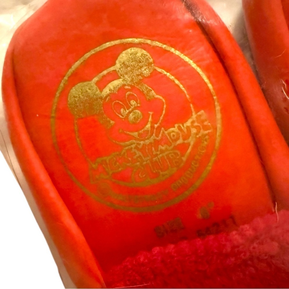 Vintage Mickey Mouse Club Slipper Socks Walt Disney Productions Red/White/Blue 6 - Picture 6 of 6